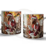 HIGHLAND CREW - Christmas Cow On Toilet Mug Metal Signs