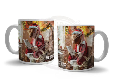 HIGHLAND CREW - Christmas Cow On Toilet Fridge Magnet Metal Signs