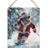 HIGHLAND CREW - Christmas Cow Skiing Dangler Metal Signs
