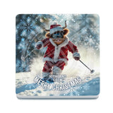 HIGHLAND CREW - Christmas Cow Skiing Melamine Coaster Metal Signs