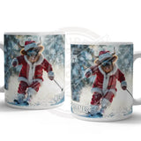 HIGHLAND CREW - Christmas Cow Skiing Mug Metal Signs