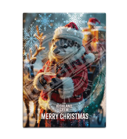 HIGHLAND CREW Christmas Otter Fridge Magnet Metal Signs