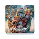 HIGHLAND CREW Christmas Otter Melamine Coaster Metal Signs