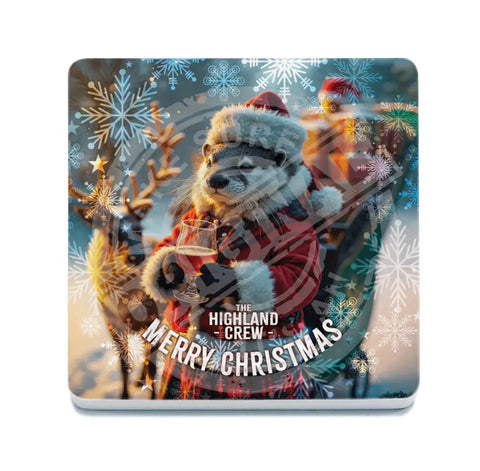 HIGHLAND CREW Christmas Otter Fridge Magnet Metal Signs
