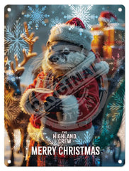 HIGHLAND CREW Christmas Otter Mini Metal Sign 15cm x 20cm Metal Signs