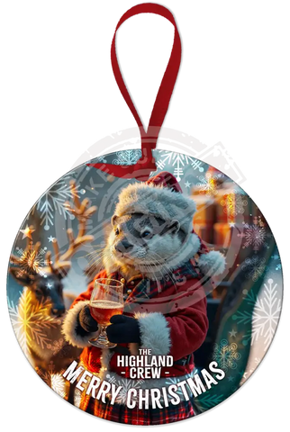 HIGHLAND CREW CHRISTMAS - Otter Round Dangler Round Dangler Metal Signs