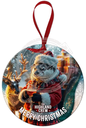 HIGHLAND CREW CHRISTMAS - Otter Round Dangler Round Dangler Metal Signs