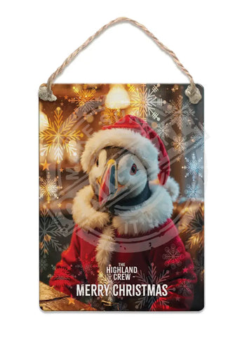 HIGHLAND CREW - Christmas Puffin Fridge Magnet Metal Signs