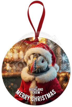 HIGHLAND CREW CHRISTMAS - Puffin Round Dangler Round Dangler Metal Signs