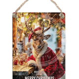 HIGHLAND CREW - Christmas Red Deer Dangler Metal Signs