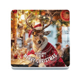 HIGHLAND CREW - Christmas Red Deer Melamine Coaster Metal Signs