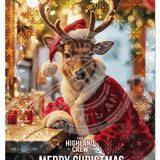 HIGHLAND CREW - Christmas Red Deer Mini Metal Sign 15cm x 20cm Metal Signs