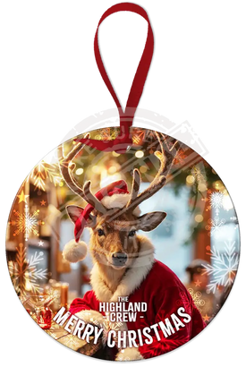 HIGHLAND CREW CHRISTMAS - Red Deer Round Dangler Round Dangler Metal Signs