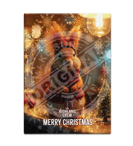HIGHLAND CREW Christmas Red Squirrel Fridge Magnet Metal Signs