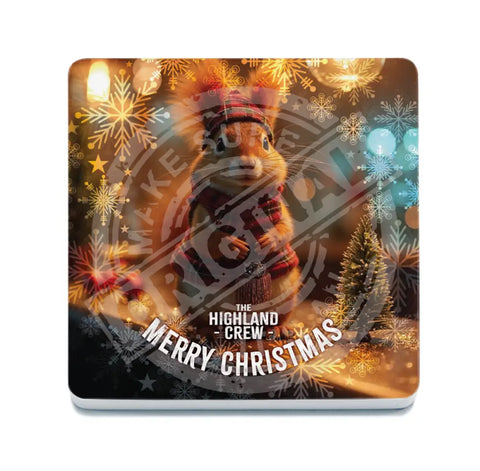 HIGHLAND CREW Christmas Red Squirrel Fridge Magnet Metal Signs