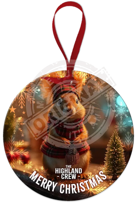 HIGHLAND CREW CHRISTMAS - Red Squirrel Round Dangler Round Dangler Metal Signs