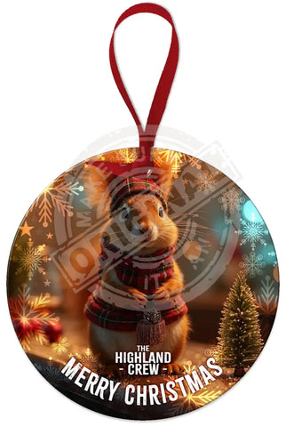 HIGHLAND CREW Christmas Red Squirrel Fridge Magnet Metal Signs