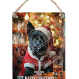 HIGHLAND CREW Christmas Scottie Dog Dangler Metal Signs