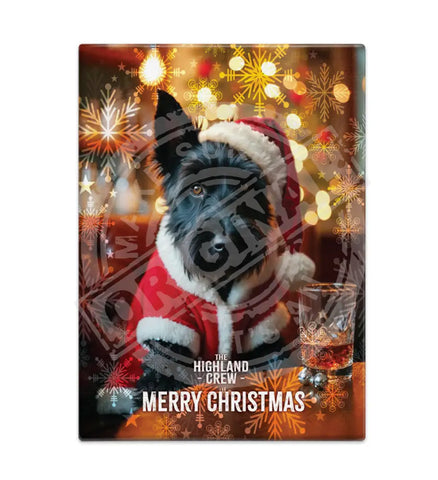 HIGHLAND CREW Christmas Scottie Dog Fridge Magnet Metal Signs