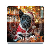 HIGHLAND CREW Christmas Scottie Dog Melamine Coaster Metal Signs