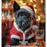 HIGHLAND CREW Christmas Scottie Dog Mini Metal Sign 15cm x 20cm Metal Signs