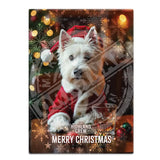 HIGHLAND CREW Christmas Westie Dog Fridge Magnet Metal Signs