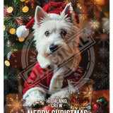 HIGHLAND CREW Christmas Westie Dog Mini Metal Sign 15cm x 20cm Metal Signs