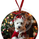HIGHLAND CREW CHRISTMAS - Westie Round Dangler Round Dangler Metal Signs