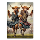 HIGHLAND CREW - Cows Dancing Fridge Magnet Metal Signs