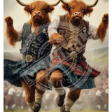HIGHLAND CREW - Cows Dancing Mini Metal Sign 15cm x 20cm Metal Signs
