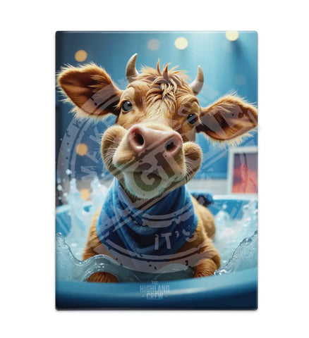 HIGHLAND CREW - DAIRY COW - In Bath Close Up Fridge Magnet Metal Signs