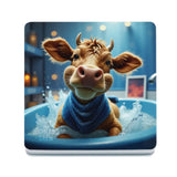 HIGHLAND CREW - DAIRY COW - In Bath Close Up Melamine Coaster Metal Signs