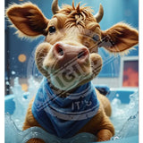 HIGHLAND CREW - DAIRY COW - In Bath Close Up Metal Signs