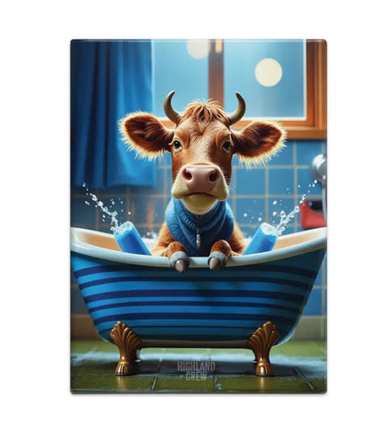 HIGHLAND CREW - DAIRY COW - In Bath Fridge Magnet Metal Signs