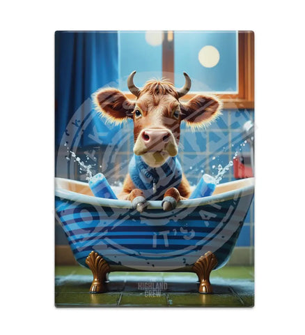 HIGHLAND CREW - DAIRY COW - In Bath Fridge Magnet Metal Signs