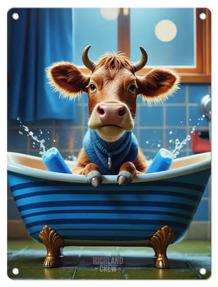 HIGHLAND CREW - DAIRY COW - In Bath Metal Signs