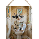 HIGHLAND CREW - DAIRY COW - On Toilet Stone Dangler Metal Signs