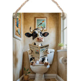 HIGHLAND CREW - DAIRY COW - On Toilet Stone Dangler Metal Signs