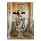 HIGHLAND CREW - DAIRY COW - On Toilet Stone Fridge Magnet Metal Signs