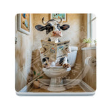 HIGHLAND CREW - DAIRY COW - On Toilet Stone Melamine Coaster Metal Signs