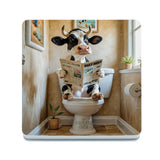 HIGHLAND CREW - DAIRY COW - On Toilet Stone Melamine Coaster Metal Signs