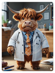 HIGHLAND CREW - Doctor Mini Metal Sign 15cm x 20cm Metal Signs