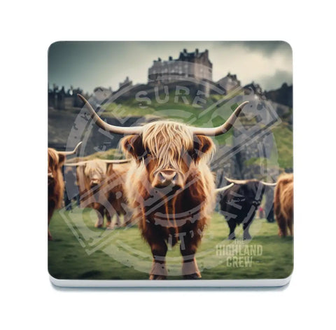 HIGHLAND CREW - Edinburgh Castle Fridge Magnet Metal Signs