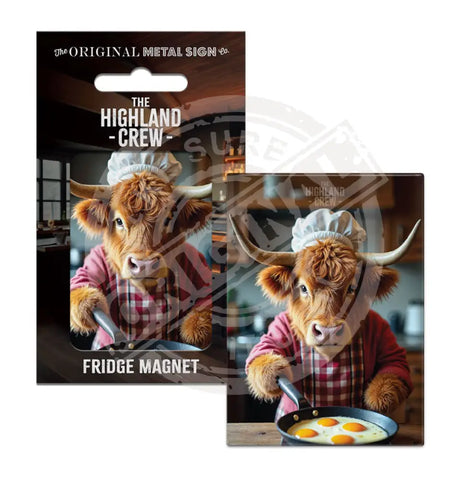 HIGHLAND CREW - Eggs Fridge Magnet Metal Signs