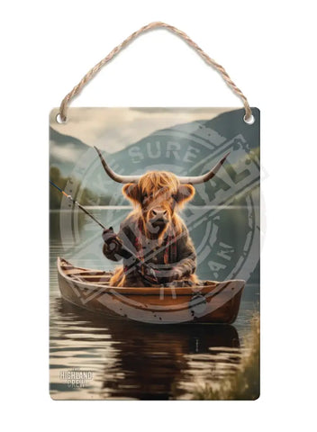 HIGHLAND CREW - Fishing Fridge Magnet Metal Signs