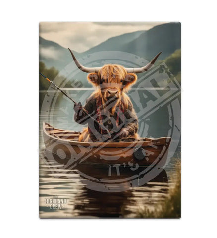 HIGHLAND CREW - Fishing Fridge Magnet Metal Signs