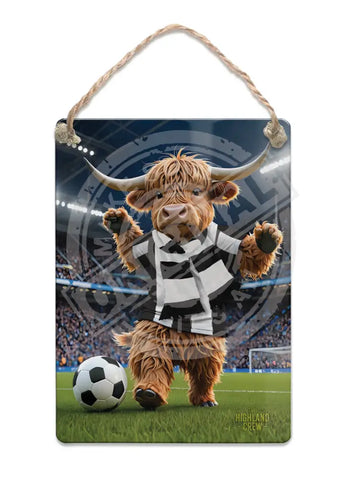 HIGHLAND CREW Football Black White Scarf Fridge Magnet Metal Signs