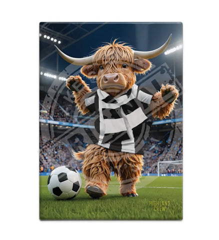 HIGHLAND CREW Football Black White Scarf Fridge Magnet Metal Signs