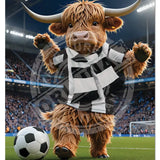 HIGHLAND CREW Football Black White Scarf Mini Metal Sign 15cm x 20cm Metal Signs
