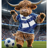 HIGHLAND CREW Football Blue White Scarf Mini Metal Sign 15cm x 20cm Metal Signs